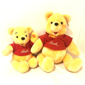 Winnie The Pooh Plush Animals Disneyland Stuffed Disney LOT OF 2 Small & Large
